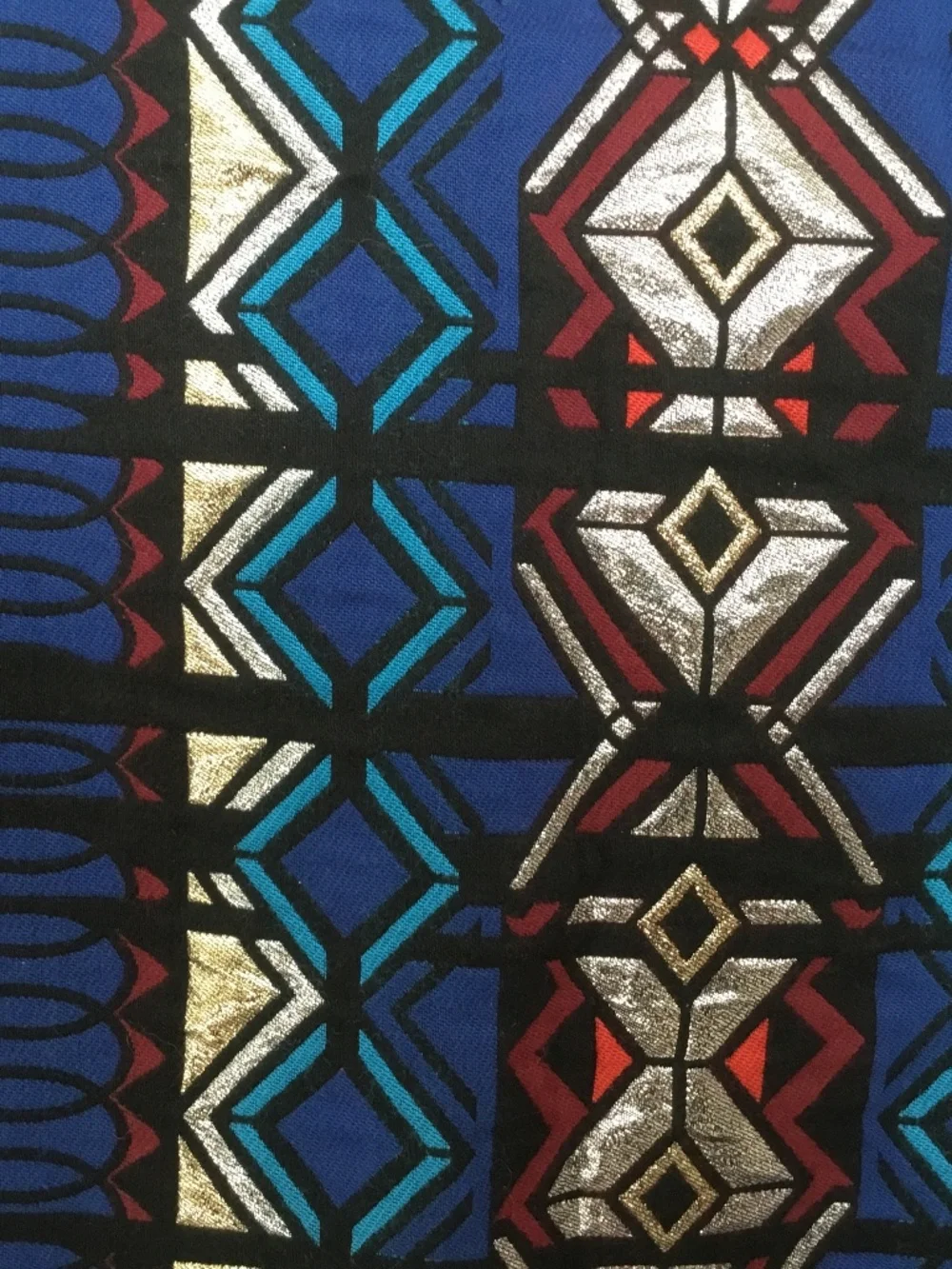 J. Crew Blue Metallic Aztec/Geometric Jacquard Mini Skirt